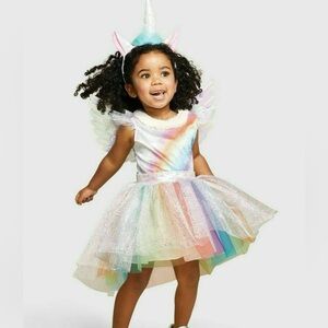 Hyde & EEK Toddler Rainbow Unicorn Costume dress  !!NO HEADBAND! 4/5T